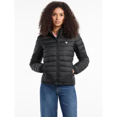 ゲス レディース アウター ジャケット・ブルゾン Guess Womens Hooded Short Puffer Jacket Jet Black A996 ブラックのサムネイル