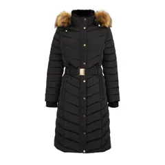 ファイヤートラップ レディース アウター ジャケット・ブルゾン Firetrap Womens Longline Belted Hooded Long Sleeve Puffer Jacket Blaのサムネイル