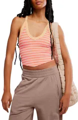 フリーピープル レディース トップス シャツ Free People All Clearib Racerback Tank GRAPEFRUITのサムネイル