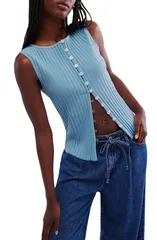 フリーピープル レディース トップス シャツ Free People Tilly RibuttonUp Top OCEAN VIEWのサムネイル