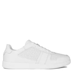 カルバンクライン メンズ シューズ スニーカー レース レザー Calvin Klein Low Lace Up Leather Trainers White ホワイトのサムネイル