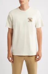 ブリクストン メンズ トップス シャツ コットン グラフィック Brixton Barquero Cotton Graphic TShirt CREAM クリームのサムネイル