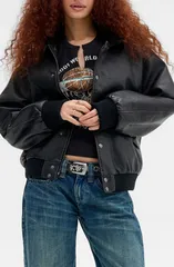 アーバンアウトフィッターズ レディース アウター ジャケット・ブルゾン レザー フェイクレザー BDG Urban Outfitters Leon Faux Leather Bomber Jacketのサムネイル