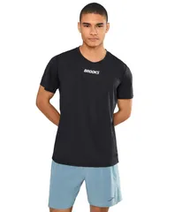 ブルックス メンズ トップス シャツ Brooks Dash Cooling Short Sleeve Black ブラックのサムネイル
