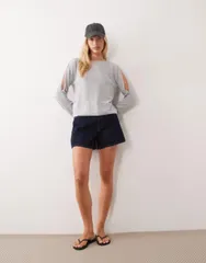 マンゴ レディース トップス シャツ ニット Mango Teen long sleeve knitop Gray グレーのサムネイル