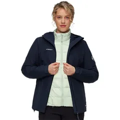 マムート レディース アウター ジャケット・ブルゾン フーデッドジャケット Mammutreeline 3in1 HS Hooded Jacket Womens MarineSilver Sage セのサムネイル