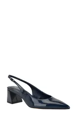 カルバンクライン レディース シューズ ヒール Calvin Klein Sarra Slingback Pointed Toe Pump Navy Patent ネイビーのサムネイル