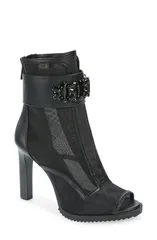 カール ラガーフェルド レディース シューズ ブーツ・レインブーツ KARLAGERFELD PARIS Blayze Peep Toe Bootie Black ブラックのサムネイル