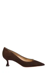 サントーニ レディース シューズ パンプスエード ヒール Santoni Womensuede midheel pump Brown ブラウンのサムネイル