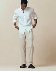 ジャック アンド ジョーンズ メンズ ボトムス カジュアルパンツ リネン Jack Jones linen blend pants Feather gray グレーのサムネイル
