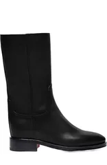 サントーニ レディース シューズ ブーツ・レインブーツ レザー フリース Santoni Womens Fleeces Black Leather Boot Black ブラックのサムネイル
