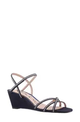 ニナ レディース シューズ ヒール サンダル Nina Brynda Slingback Wedge Sandal Navy ネイビーのサムネイル