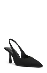 アンクライン レディース シューズ ヒール Anne Klein Itzy Pointed Toe Slingback Pump Black Suede ブラックのサムネイル