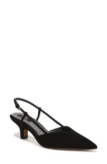 ヴィンス レディース シューズ ヒール Vince Levvy Slingback Pointed Toe Kitten Heel Pump Black Suede ブラックのサムネイル