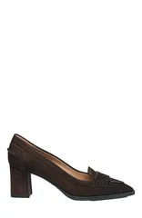 サントーニ レディース シューズ パンプスエード ヒール Santoni Womensuede midheel pump Brown ブラウンのサムネイル