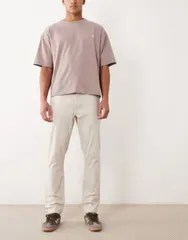 エイソス メンズ ボトムス カジュアルパンツ ASOS DESIGN slim chinos in stone ストーンのサムネイル