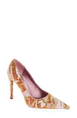 ジェフリー キャンベル レディース シューズ ヒール スパンコール Jeffrey Campbell Good Sequin Pointed Toe Pump Light Pink Satin Comのサムネイル