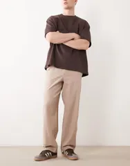 エイソス メンズ ボトムス カジュアルパンツ ASOS DESIGN loose straight pants BEIGE ベージュのサムネイル
