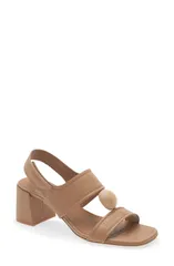 ペドロガルシア レディース シューズ ヒール サンダル レザー Pedro Garcia Uriana Leather Block Heel Sandal Beige Plush Suede Ashのサムネイル