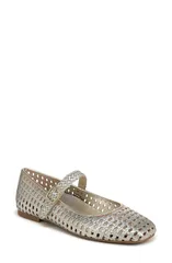 バイオニック レディース シューズ パンプス Vionic Alameda Woven Mary Jane Flat Gold Leather ゴールドのサムネイル