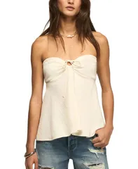 ラッキーブランド レディース トップス シャツ ノースリーブ Lucky Brand Womensleeveless Crinkle Tie Tube Top Antique White ホワイトのサムネイル