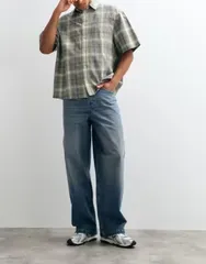 エイソス メンズ ボトムス デニムパンツ ジーンズ ASOS DESIGN baggy jeans in mid wash Mid wash blue ブルーのサムネイル