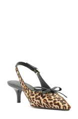 アレッツォ レディース シューズ ヒール Arezzo Bowie Slingback Pointed Toe Pump LEOPARD アニマルのサムネイル