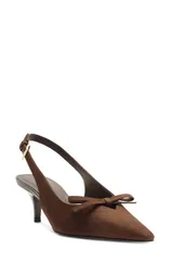 アレッツォ レディース シューズ ヒール Arezzo Bowie Slingback Pointed Toe Pump NEW COCOA ココアのサムネイル