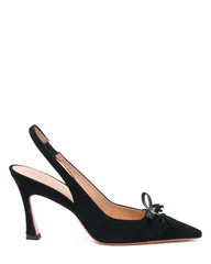 サントーニ レディース シューズ パンプスエード ヒール Santoni Suede HighHeel Slingback Black ブラックのサムネイル