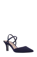 ニナ レディース シューズ パンプス Nina Billie Slingback Pointed Toe Pump NAVY ネイビーのサムネイル
