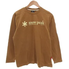 スノーピーク snowpeak 美品 Tシャツ ロンT 長袖 M クルーネック ロゴ プリント 刺繍 ベージュ /KB ■GY06のサムネイル