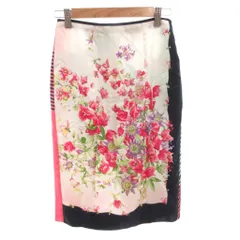 ニナリッチ NINA RICCI タイトスカート シルク 花柄 総柄 ひざ丈 34 マルチカラー /FF ■GY57のサムネイル