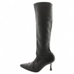 マノロブラニク MANOLO BLAHNIK ショートブーツ ポインテッドトゥ ヒール レザー 35 黒 ブラック /AN34のサムネイル