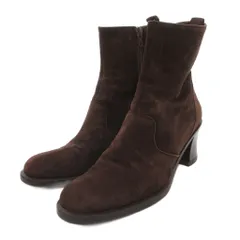 マックスマーラ MAX MARA ショートブーツ スエード サイドジップ チャンキーヒール 37.5 茶 ブラウン /FF ■GY62のサムネイル