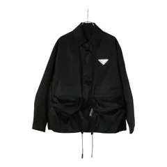 プラダ 20SS RE-NYLON トライアングルプレート テック ブルゾン ジャケット サイズ:XS SGB404 ブラック ナイロン メンズ PRADA【1-0234729】のサムネイル