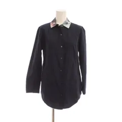 カルヴェン CARVEN シャツ ブラウス 36 紺 長袖 柄襟 レギュラーカラー /JPのサムネイル