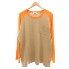 ファーストダウン FIRST DOWN Tシャツ ロンT 3L ベージュ オレンジ 長袖 ラグランスリーブ 胸ポケット /NL ■ECF005のサムネイル