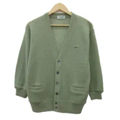 クロコダイル CROCODILE ニットカーディガン モヘヤ混 M ライトグリーン Vネック ロゴ刺繍 ミドル丈 /YS34 ■ECB003のサムネイル