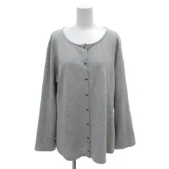 N.Natural Beauty Basic N.ナチュラルビューティーベーシック 美品 カーディガン LL グレー 無地 ラウンドネック 長袖 /IL ■ECF004のサムネイル