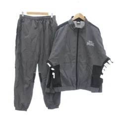 ロンズデール LONSDALE セットアップ 裏メッシュ ナイロン ワッシャー ジャージ ウインドブレーカー スイングトップ ブルゾン ジョガーパンツ L ロゴ 切替デザイン グレー 黒 ブラック 001020 001030 /NU ■GY44のサムネイル