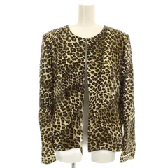レオナール LEONARD FASHION ノーカラージャケット 0371400 レオパード柄 シルク混 13 ベージュ 黒 /☆Gのサムネイル