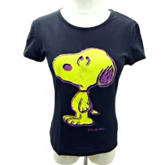 アイスバーグ ICEBERG × スヌーピー ザ ピーナッツ コラボ Tシャツ カットソー プリント クルーネック 半袖 42 S 黒 ブラック 1016のサムネイル