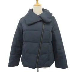ミッシェルクラン MICHEL KLEIN ダウンジャケット 38 紺 ネイビー ボリュームカラー ジップアップ ミドル丈 /YS14 ■ECD001のサムネイル