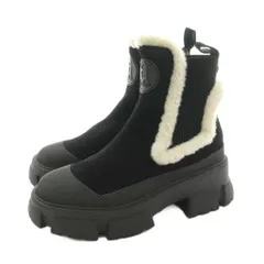 スティーブマデン STEVE MADDEN TOWNSHIP-UA スエードチェルシーブーツ ショートブーツ サイドゴア フェイクファー 23cm 黒 ブラック /KUのサムネイル