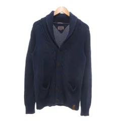 ヒルフィガーデニム HILFIGER DENIM カーディガン コットンニット S 紺 ネイビー ショールカラー ケーブル 長袖 /NU ■ECG005のサムネイル