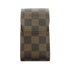 ルイヴィトン LOUIS VUITTON N63024 シガレットケース タバコポーチ 喫煙具 ダミエ PVC レザー ロゴ ネーム刻印入り 茶 ブラウン ■GY18 /MQ ■OHのサムネイル