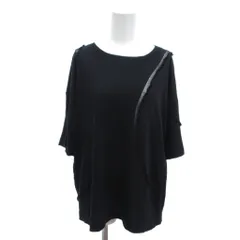 チヴィディーニ CIVIDINI カットソー Tシャツ  40 黒 ブラック 半袖 ラウンドネック シアー切り替え /MX ■GY06のサムネイル