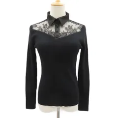 49アベニュー ジュンコシマダ 49AV. junko shimada ニット シャツ 長袖 レース 切替 シースルー 38 M 黒 ブラック /SY48 ■ECE004のサムネイル