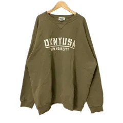 ダナキャランニューヨーク DKNY オールドトレーナー スウェット プリント USA製 カーキ ■GY99のサムネイル
