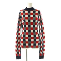 ナゴンスタンス nagonstans サンプル品 25AW jacquard knit プルオーバー ニット セーター M 紺 白 赤 /CX ■OSのサムネイル